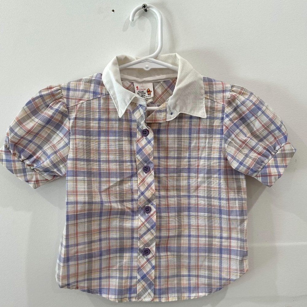 Vintage Disney Winnie the Pooh Plaid Shirt Size 4
